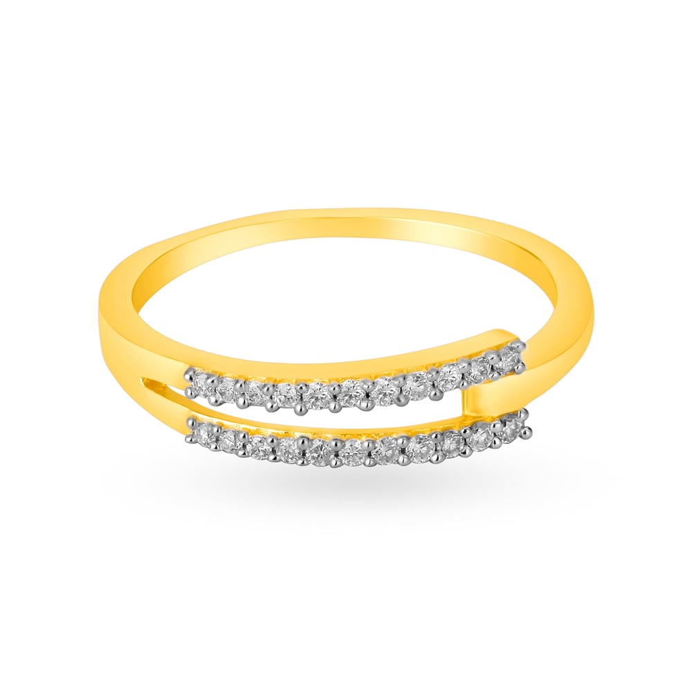 Fanciable V Shape Diamond Finger Ring,,hi-res image number null