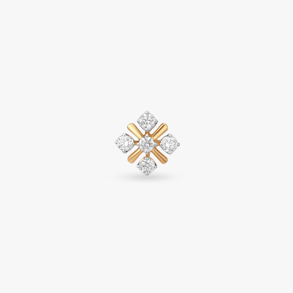Starlit Bloom Diamond Nose Pin,,hi-res image number null
