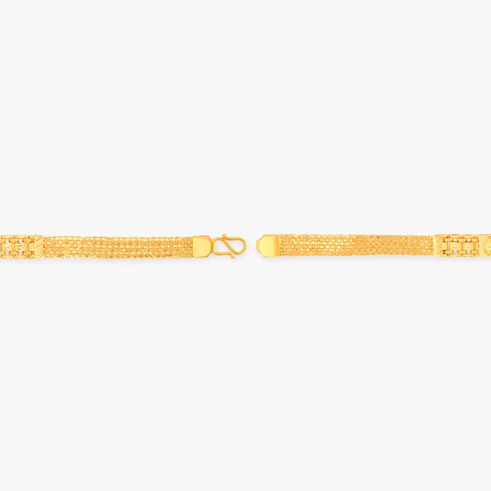 Artisanal Textured Gold Bracelet for Men,,hi-res image number null