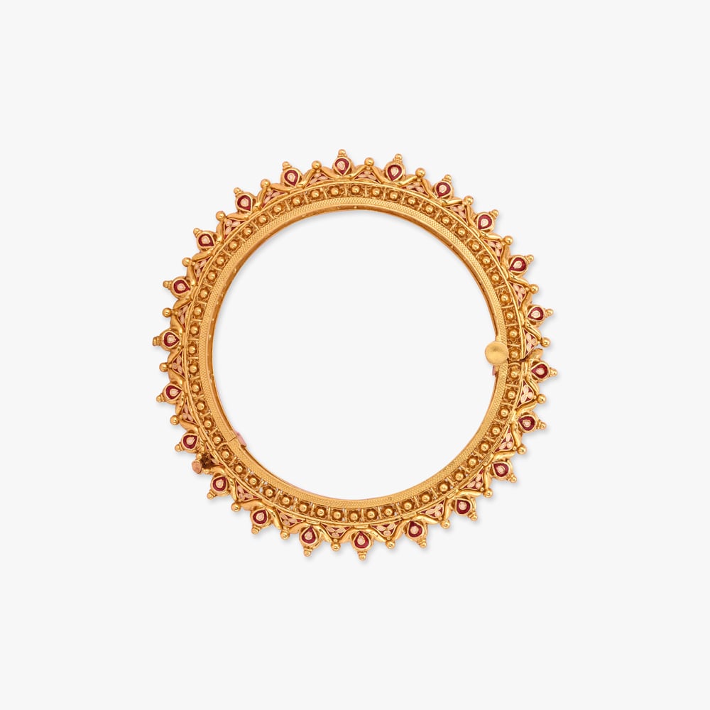 Floral Meenakari Kankan Gold Bangles,,hi-res image number null