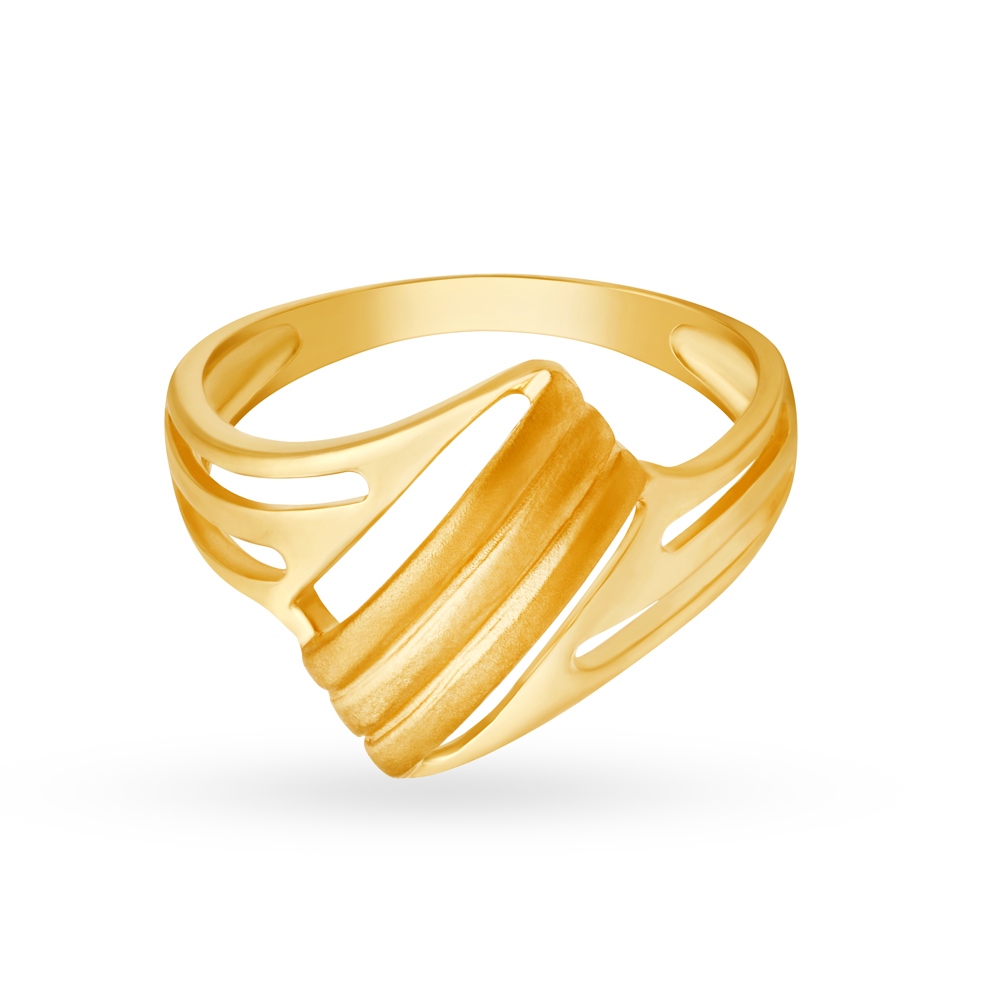Bewitching 22 Karat Yellow Geometric Gold Finger Ring,,hi-res image number null