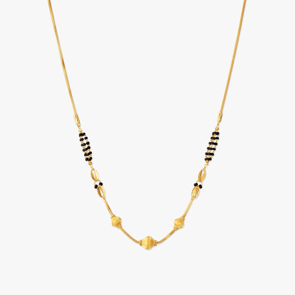 Ridged Bead Leaf Mangalsutra,,hi-res image number null