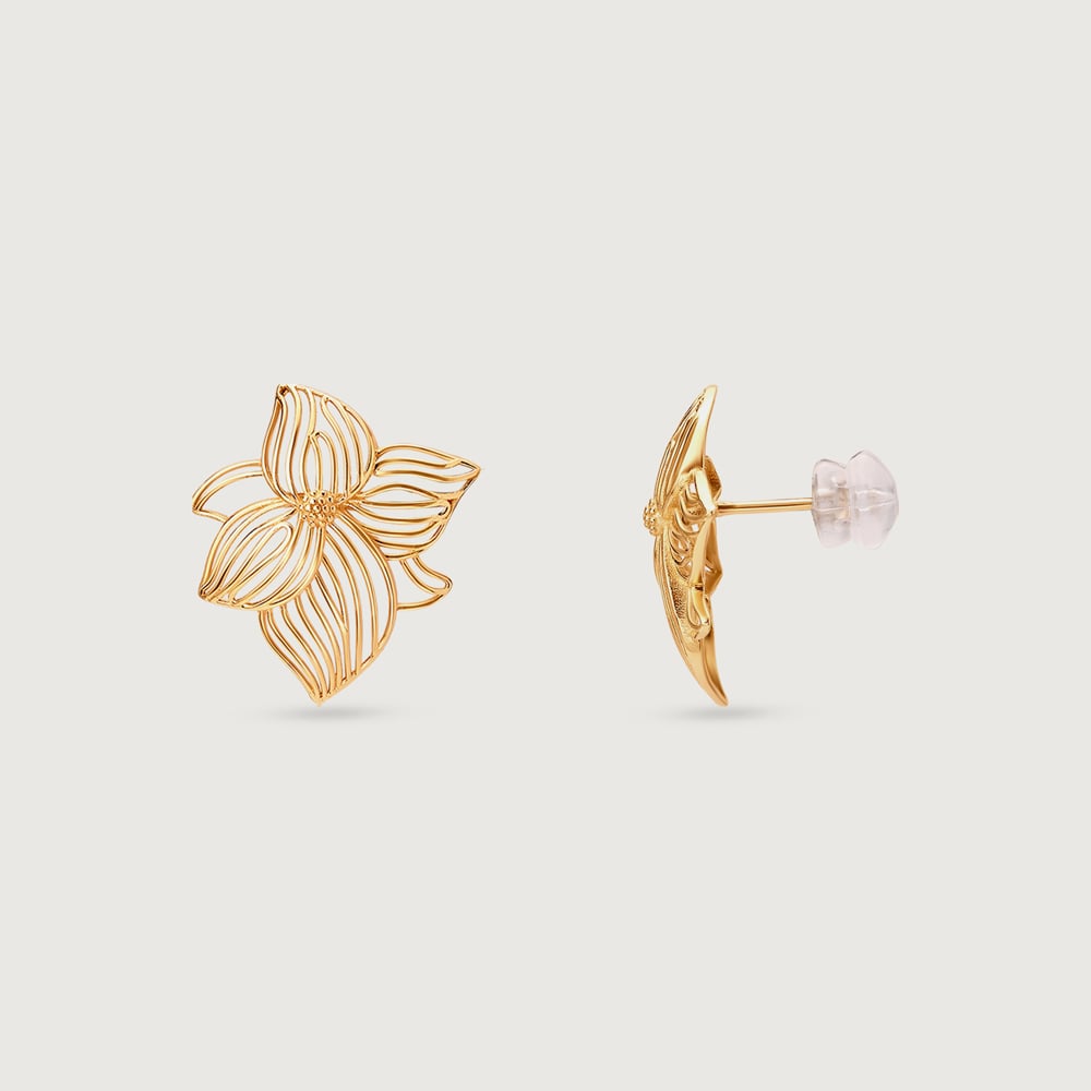 Playful Bloom Gold Stud Earrings,,hi-res image number null