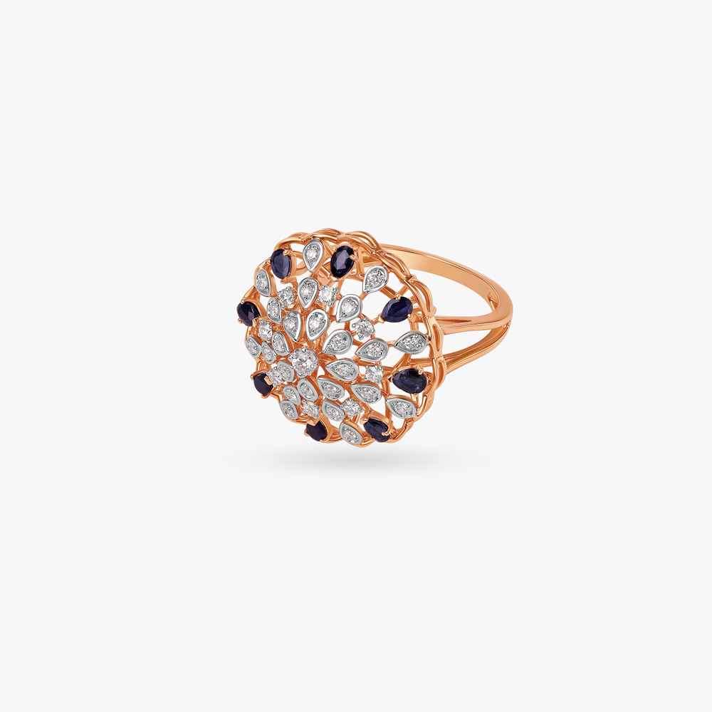 Midnight Sparkle Diamond Finger Ring,,hi-res image number null