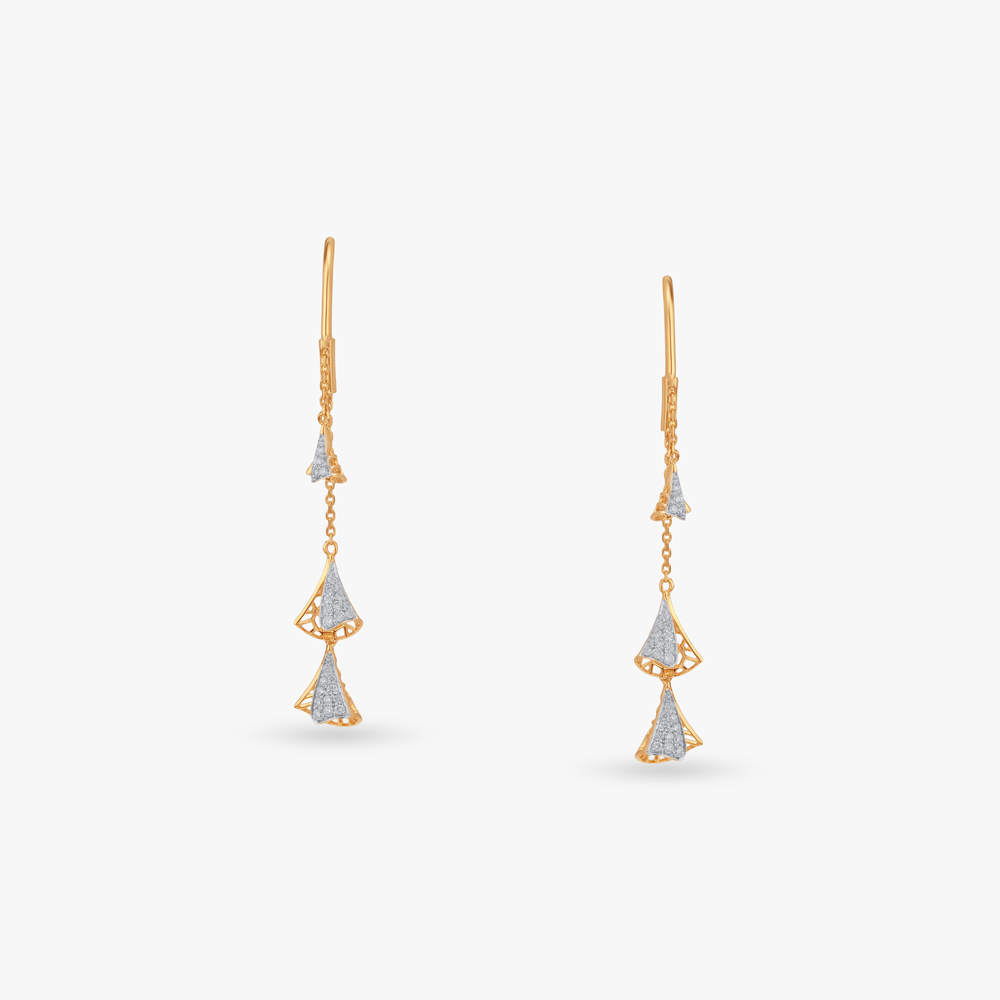 Tiered Veil Diamond Drop Earrings,,hi-res image number null