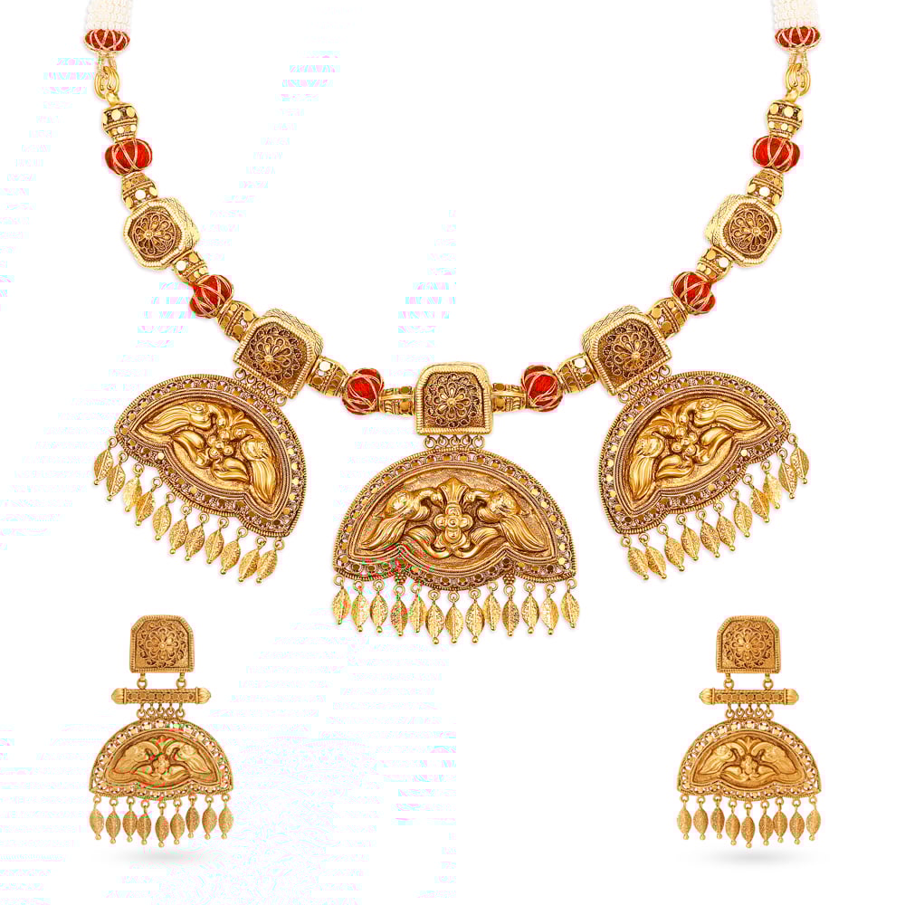 Majestic Chitrai Ornate Beads Necklace Set,,hi-res image number null