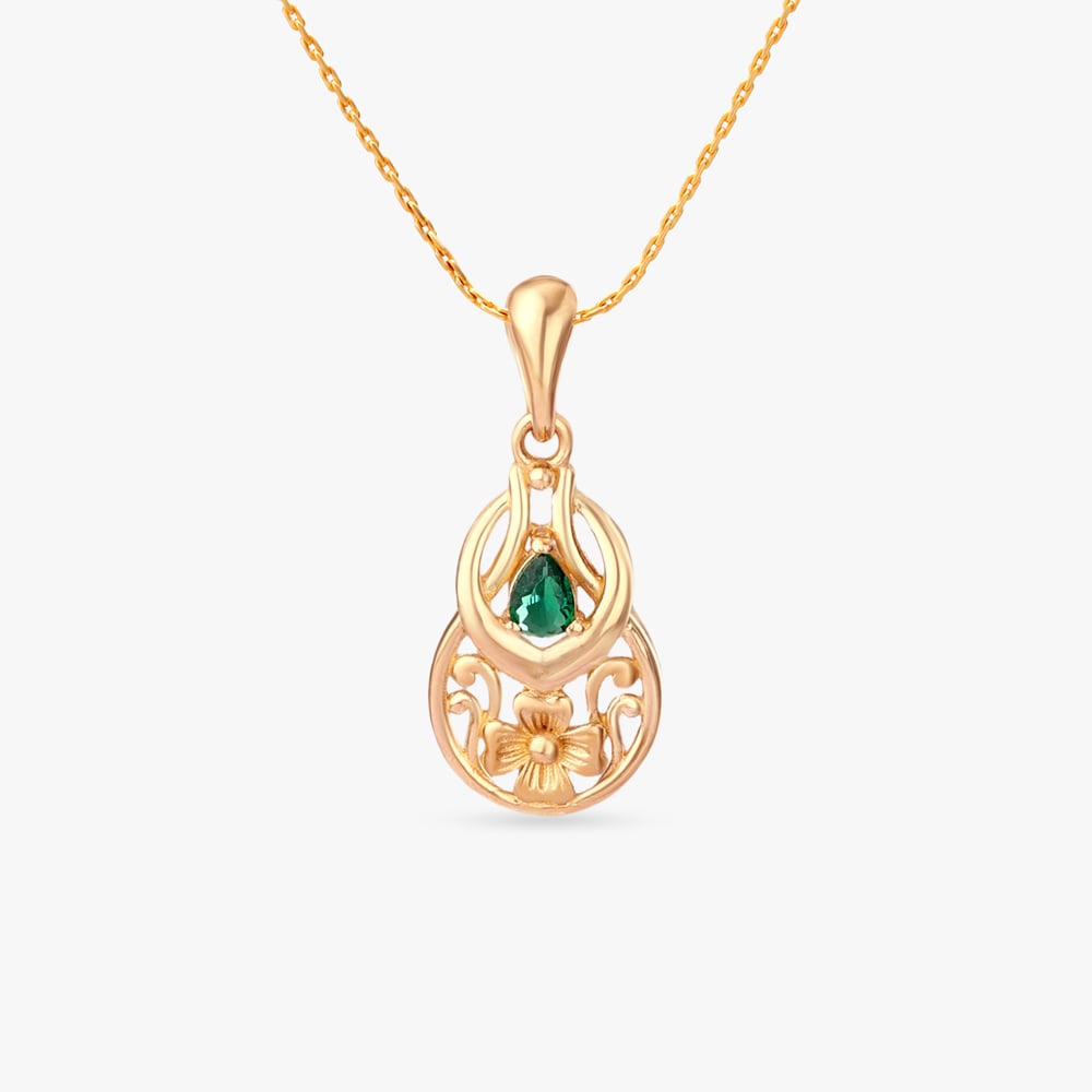 Verdant Bloom Gold Pendant,,hi-res image number null