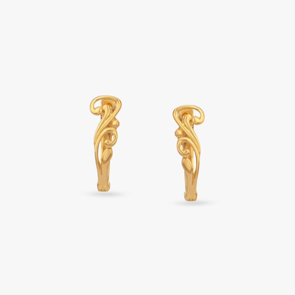 Fluid Swirl Gold Hoop Earrings,,hi-res image number null