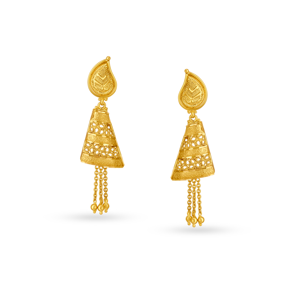 Asymmetric Yellow Gold Filigree Necklace and Earrings Set,,hi-res image number null