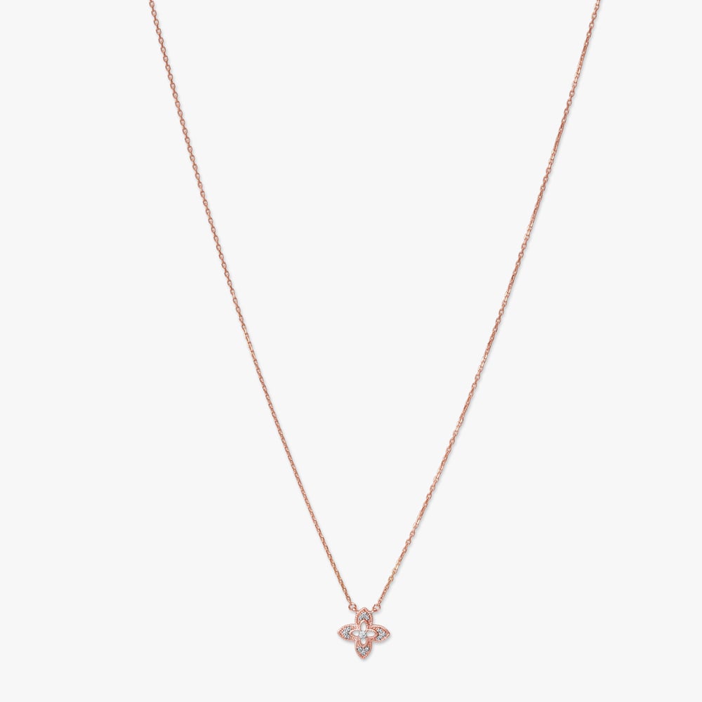 Quatrefoil Bloom Diamond Pendant with Chain,,hi-res image number null