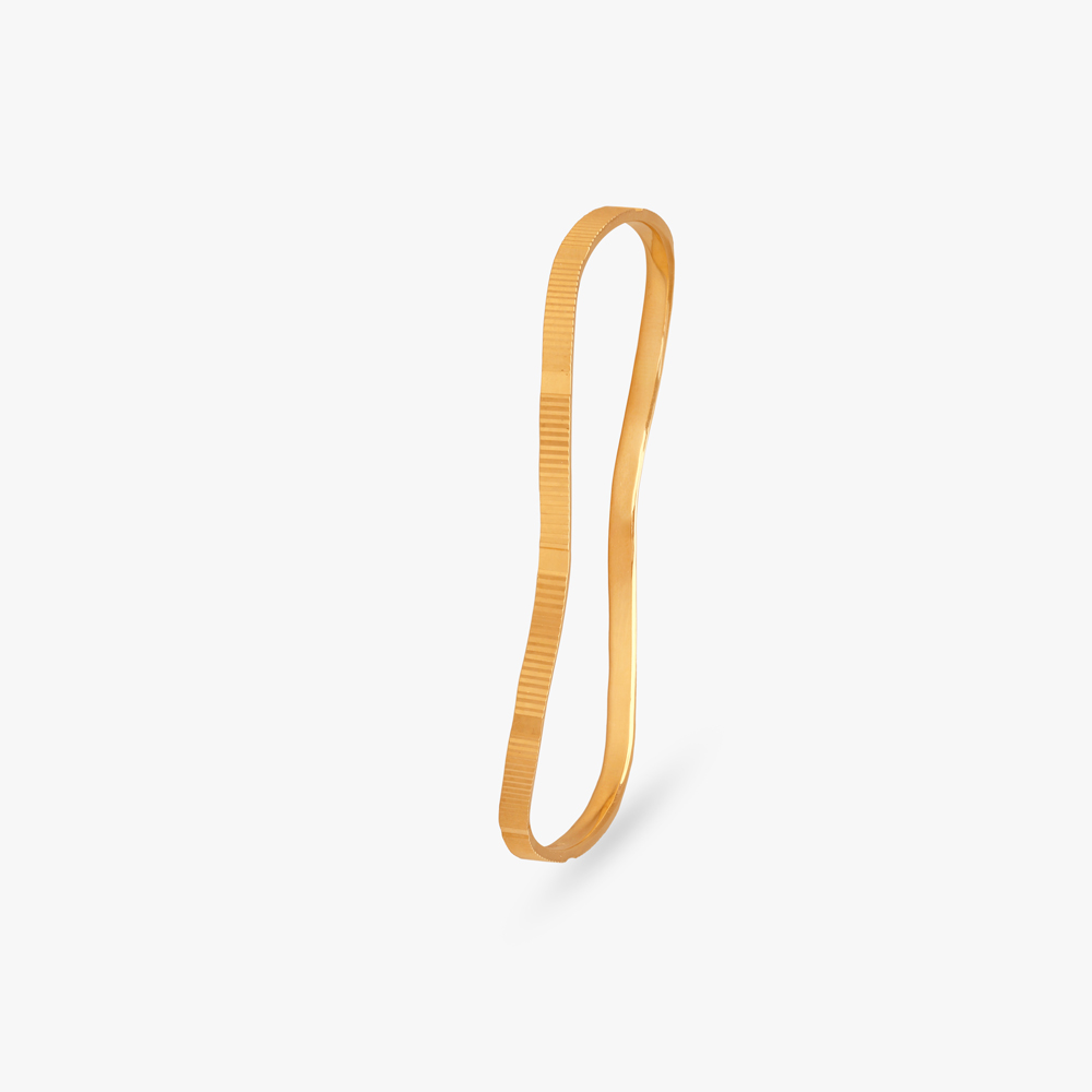 Linear Curve Gold Bangle,,hi-res image number null