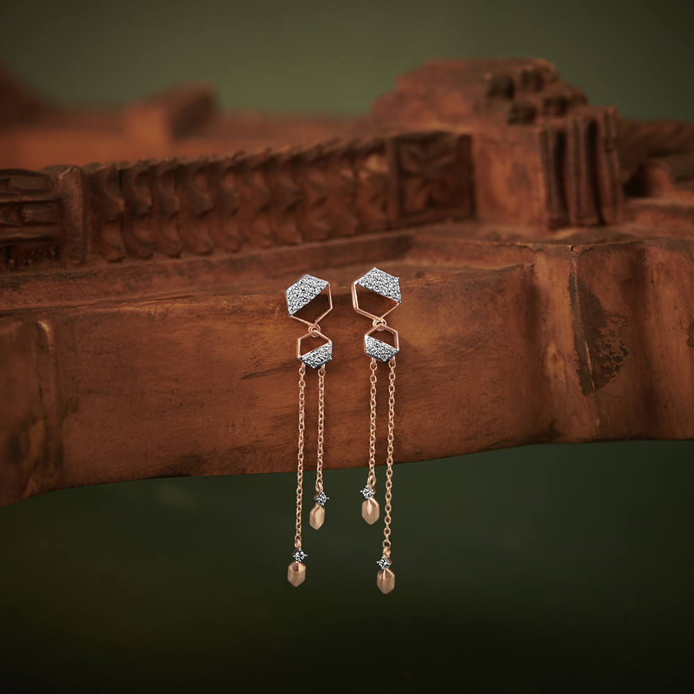 Diamond drop earrings tanishq online