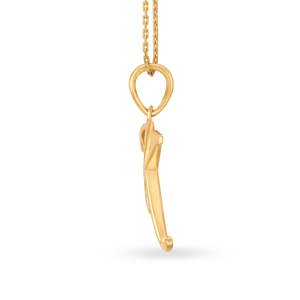 Captivating Typographic Letter K Gold Pendant,,hi-res image number null