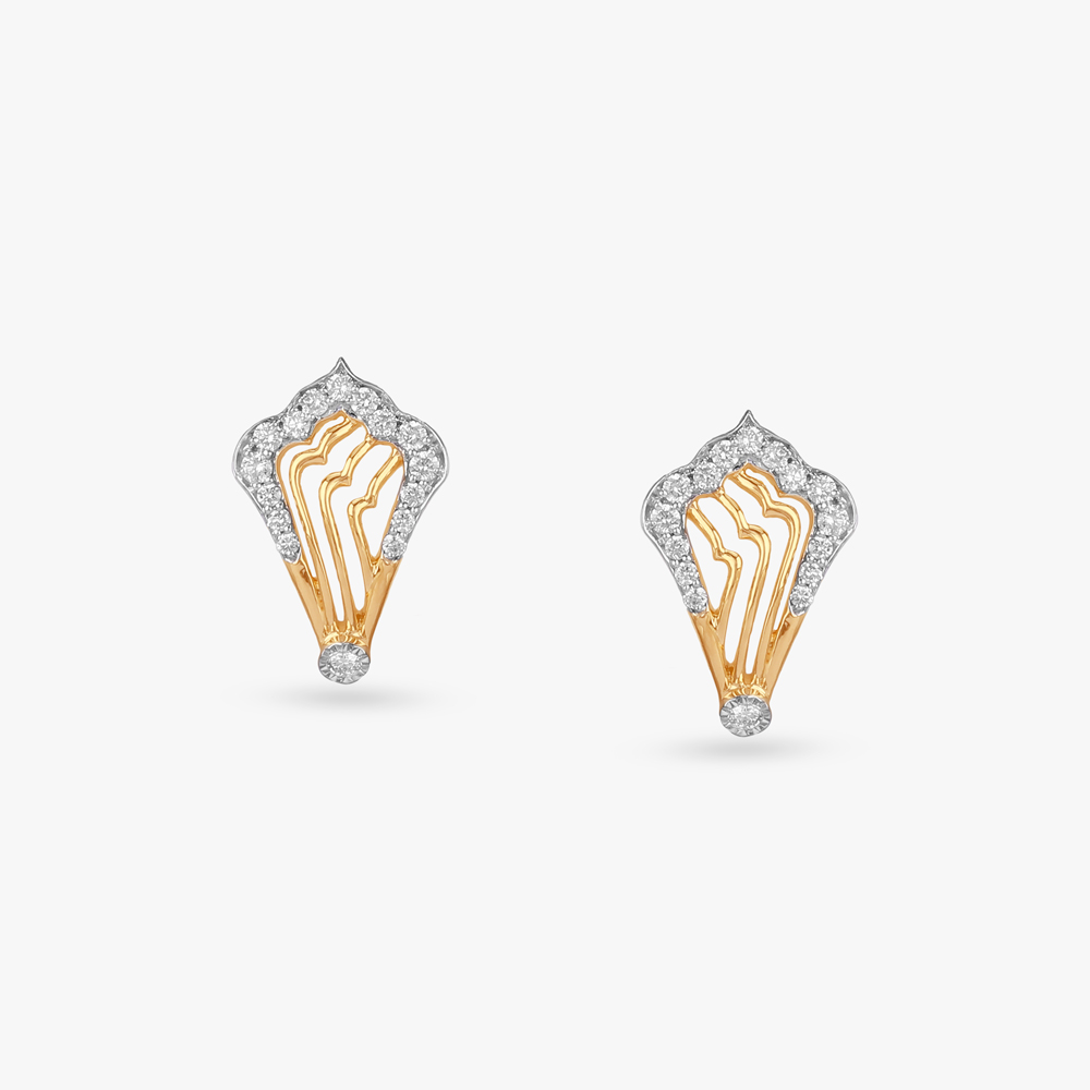 Flared Drama Diamond Hoop Earrings,,hi-res image number null