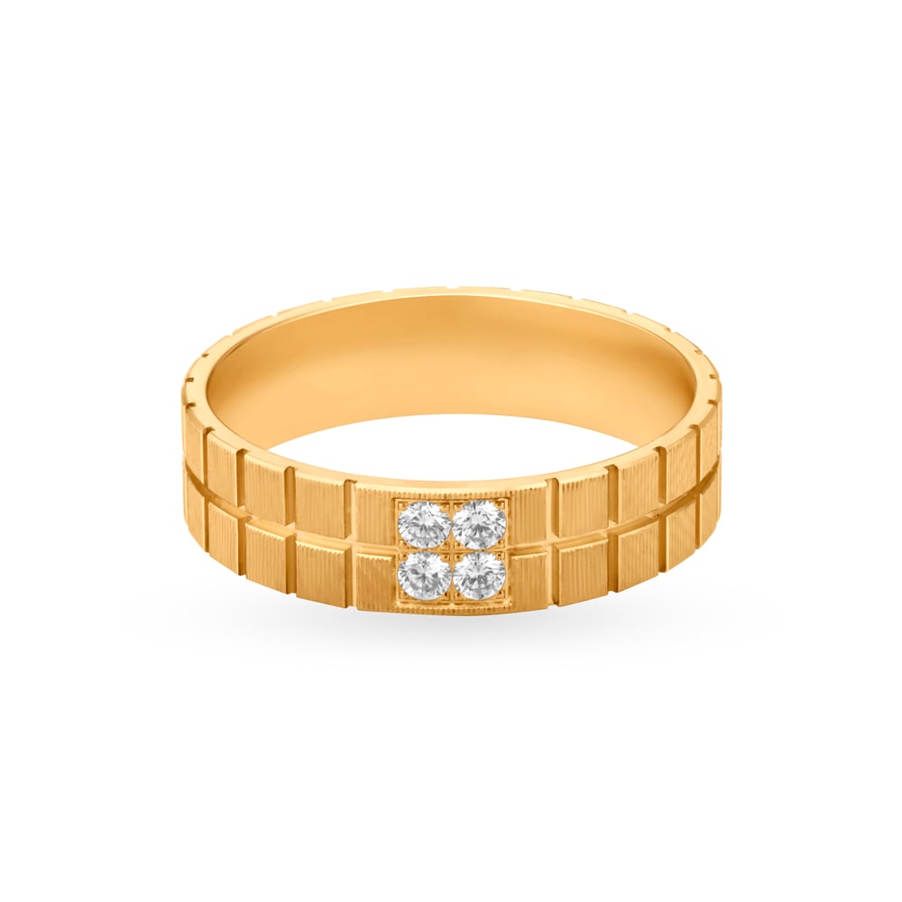 Grid Diamond Men's Finger Ring,,hi-res image number null