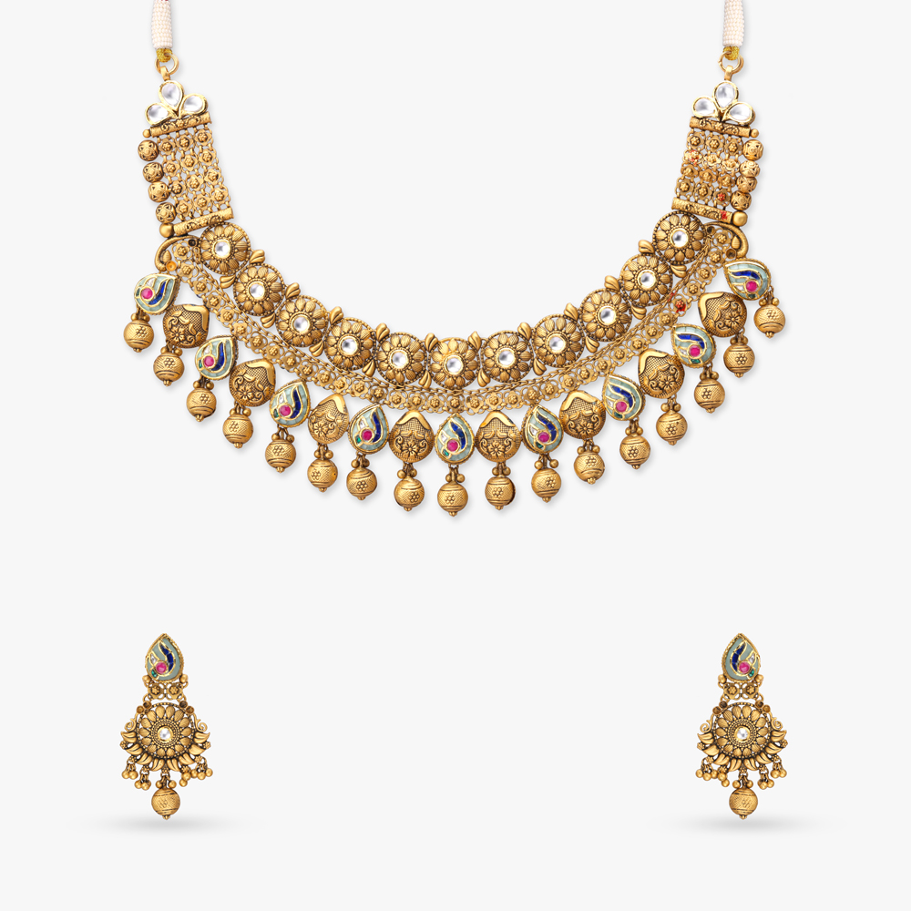 Ghungroo Gatha Gold Necklace set,,hi-res image number null