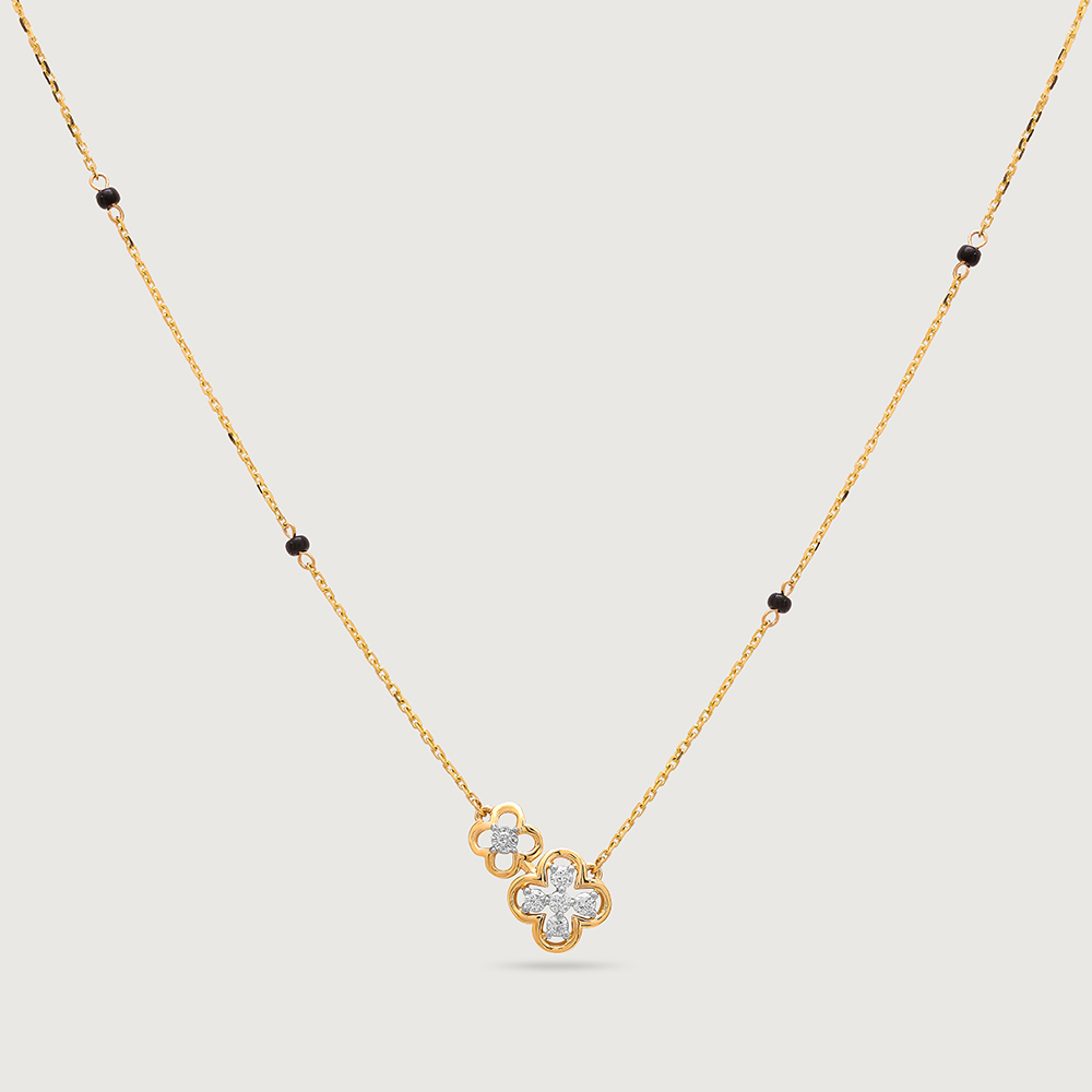 Love Knot 14 Kt Gold and Diamond Mangalsutra,,hi-res image number null