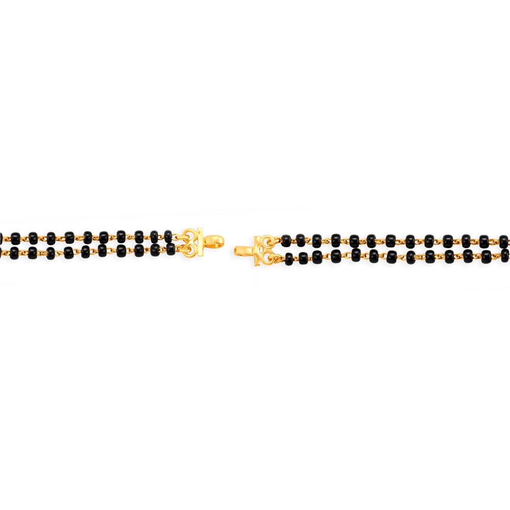 Carved Gold and Enamel Mangalsutra,,hi-res image number null