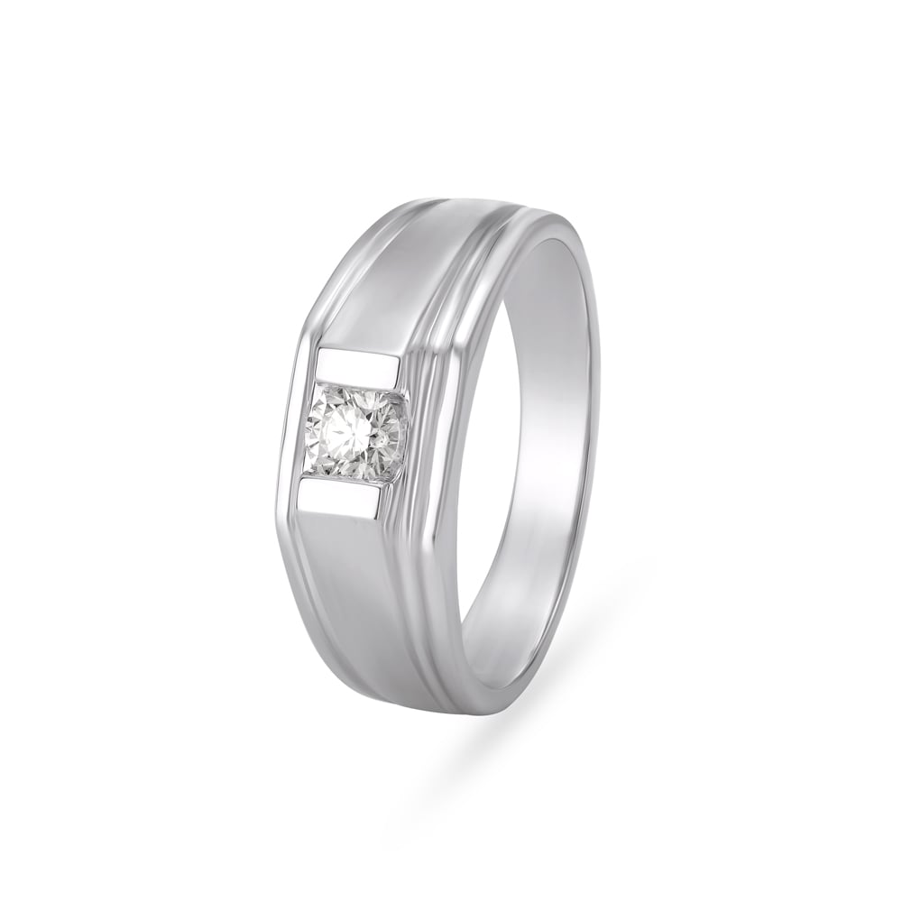 Sophisticated Dazzling Diamond Platinum Ring