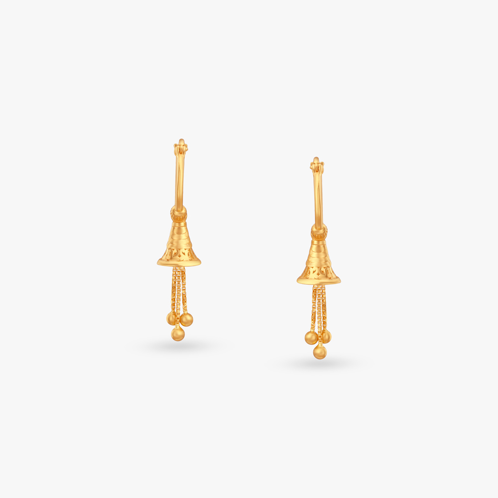 Radiant Bell Gold Hoop Earrings,,hi-res image number null