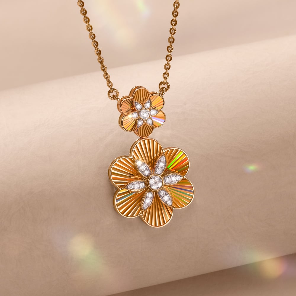 Spectrum Petals Diamond Pendant with Chain,,hi-res image number null