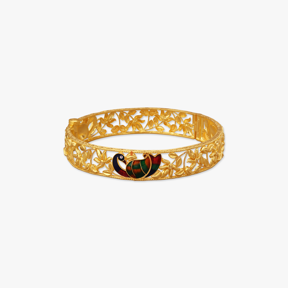 Peacock Splendor Gold Bangles,,hi-res image number null