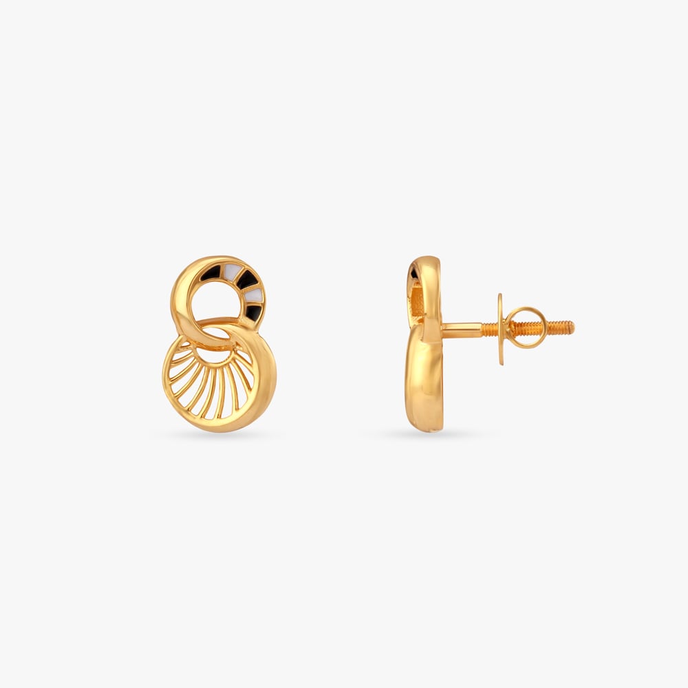 Radiant Loop Gold Stud Earrings,,hi-res image number null