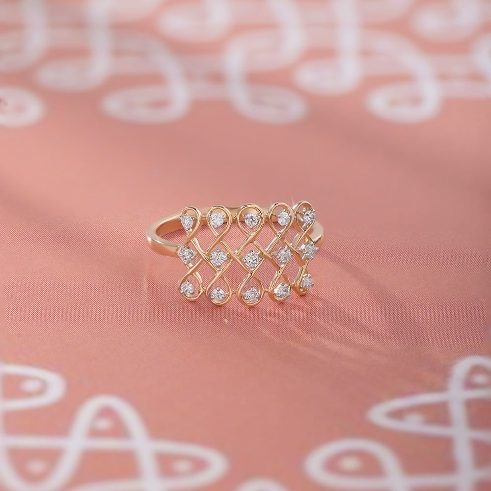 Kollam Vibes Gold and Diamond Finger Ring,,hi-res image number null
