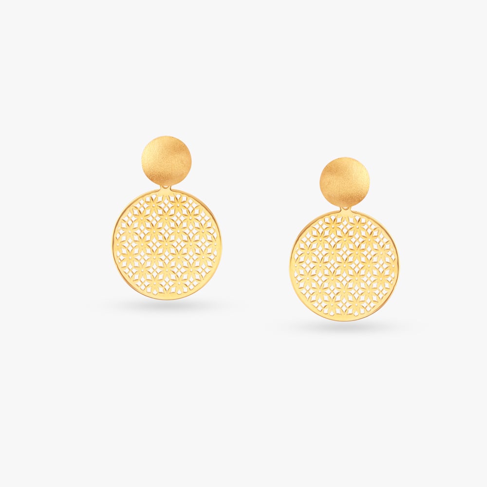 

Disc Gold Drop Earrings