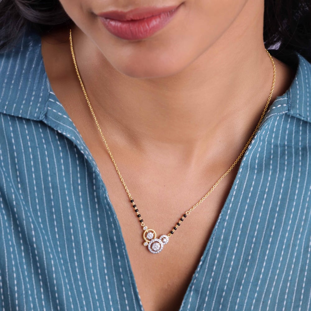 Radiant Layered Diamond Mangalsutra,,hi-res image number null