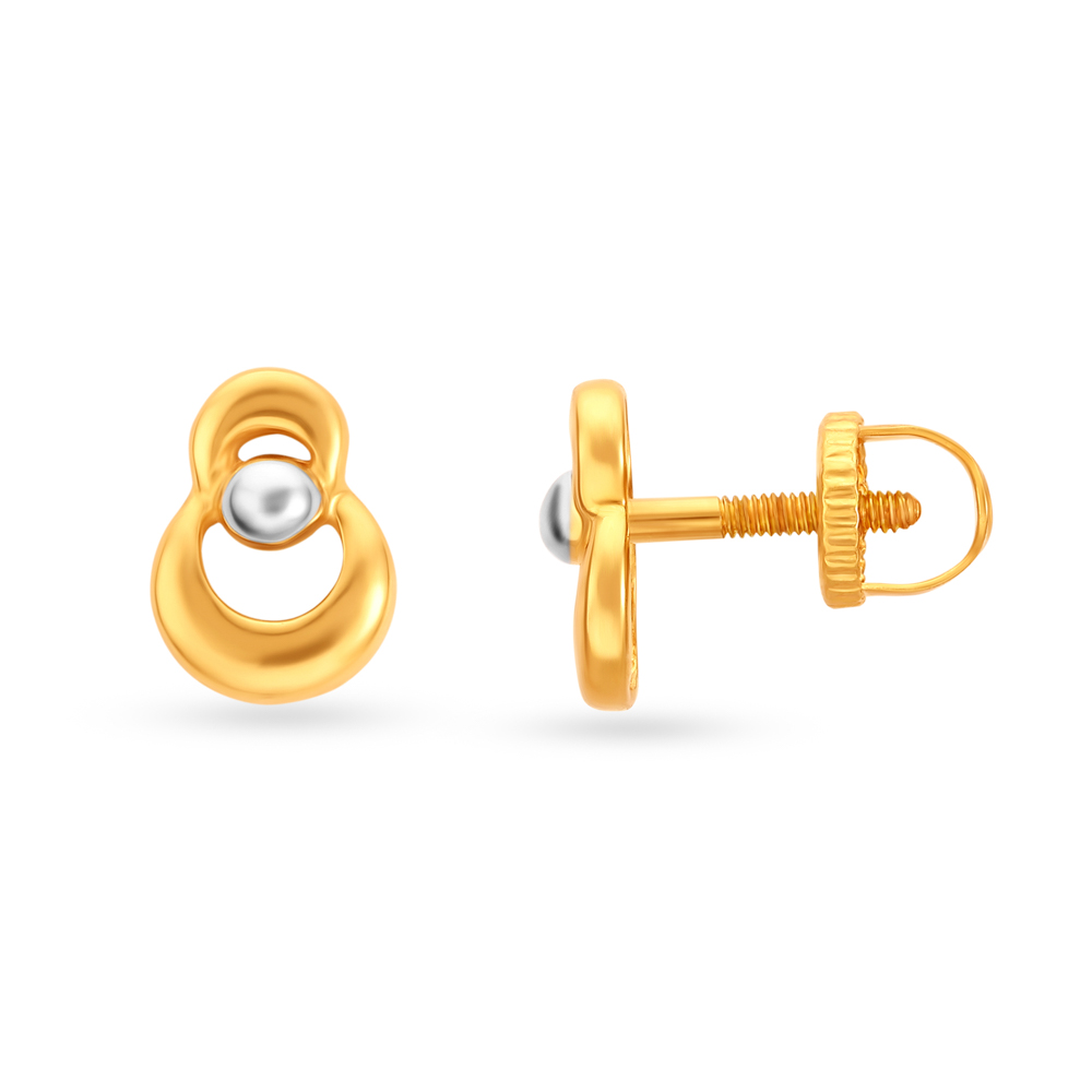 Minimalist 22 Karat Yellow Gold Ring Studs,,hi-res image number null