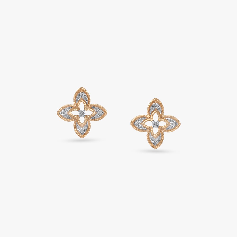 Royal Quatrefoil Diamond Stud Earrings,,hi-res image number null
