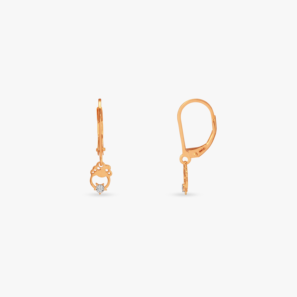 Little Star Diamond Hoop Earrings for Kids,,hi-res image number null