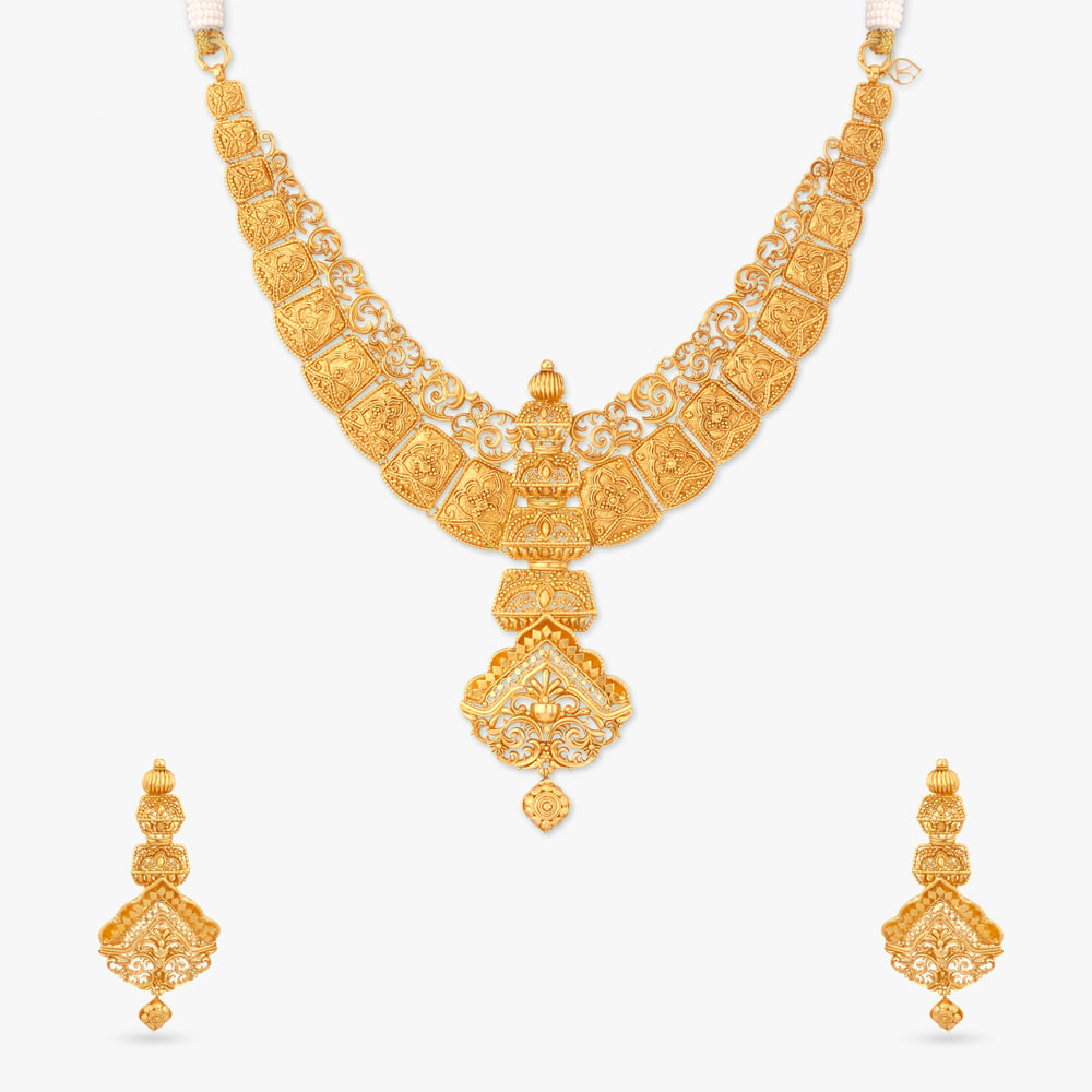 Whispering Vines Gold Necklace Set,,hi-res image number null