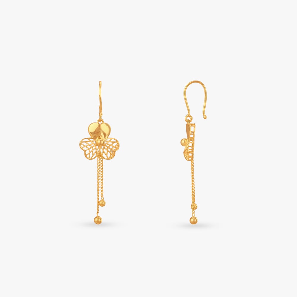 

Graceful Bloom Gold Drop Earrings