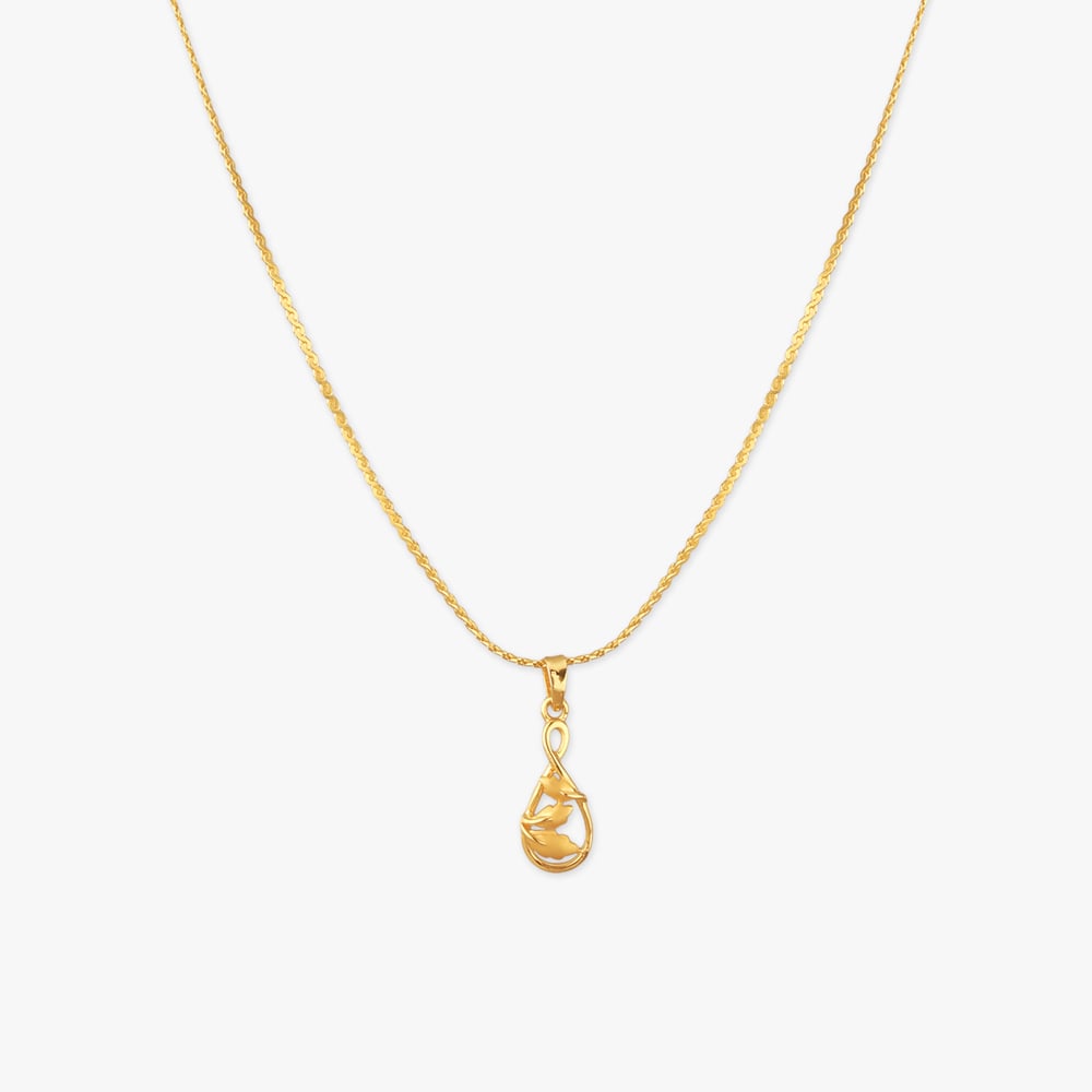 

Twirl Bloom Gold Pendant with Chain for Kids