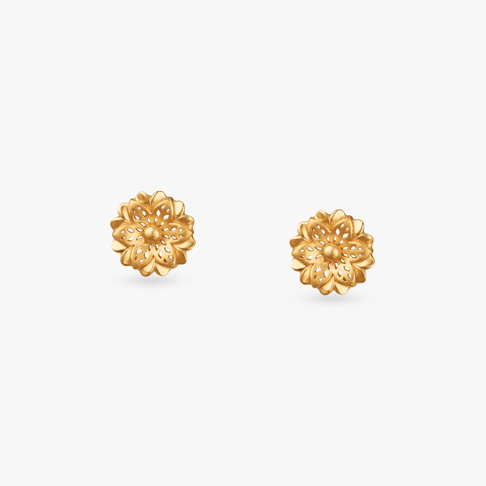 

Bloom Petal Gold Stud Earrings for Kids