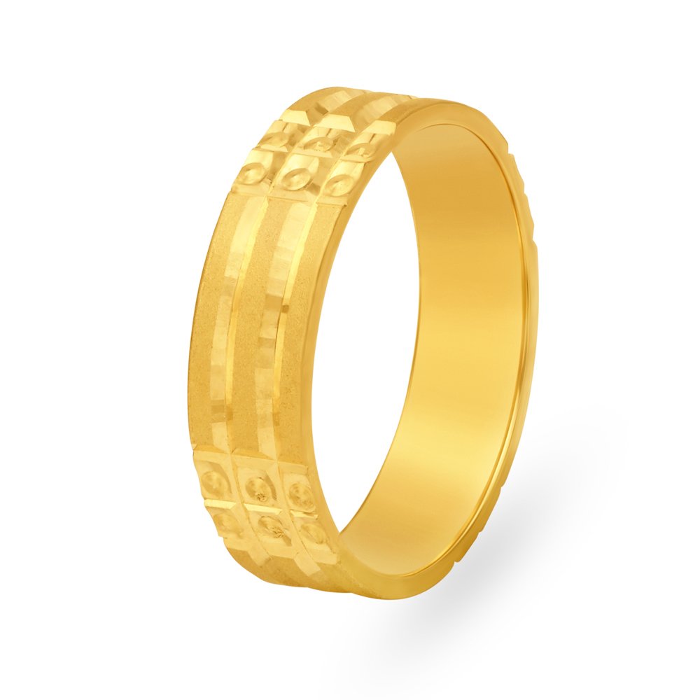 Geometric Layered Gold Ring for Men