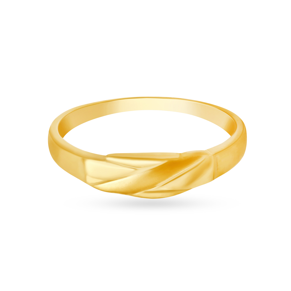 Artistic 22 Karat Yellow Gold Abstract Finger Ring,,hi-res image number null
