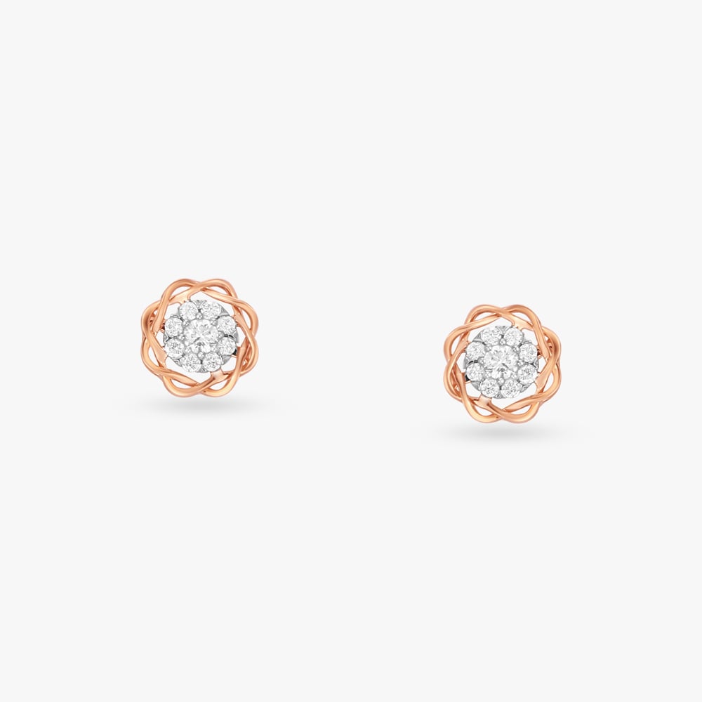 Regal Nest Diamond Stud Earrings,,hi-res image number null