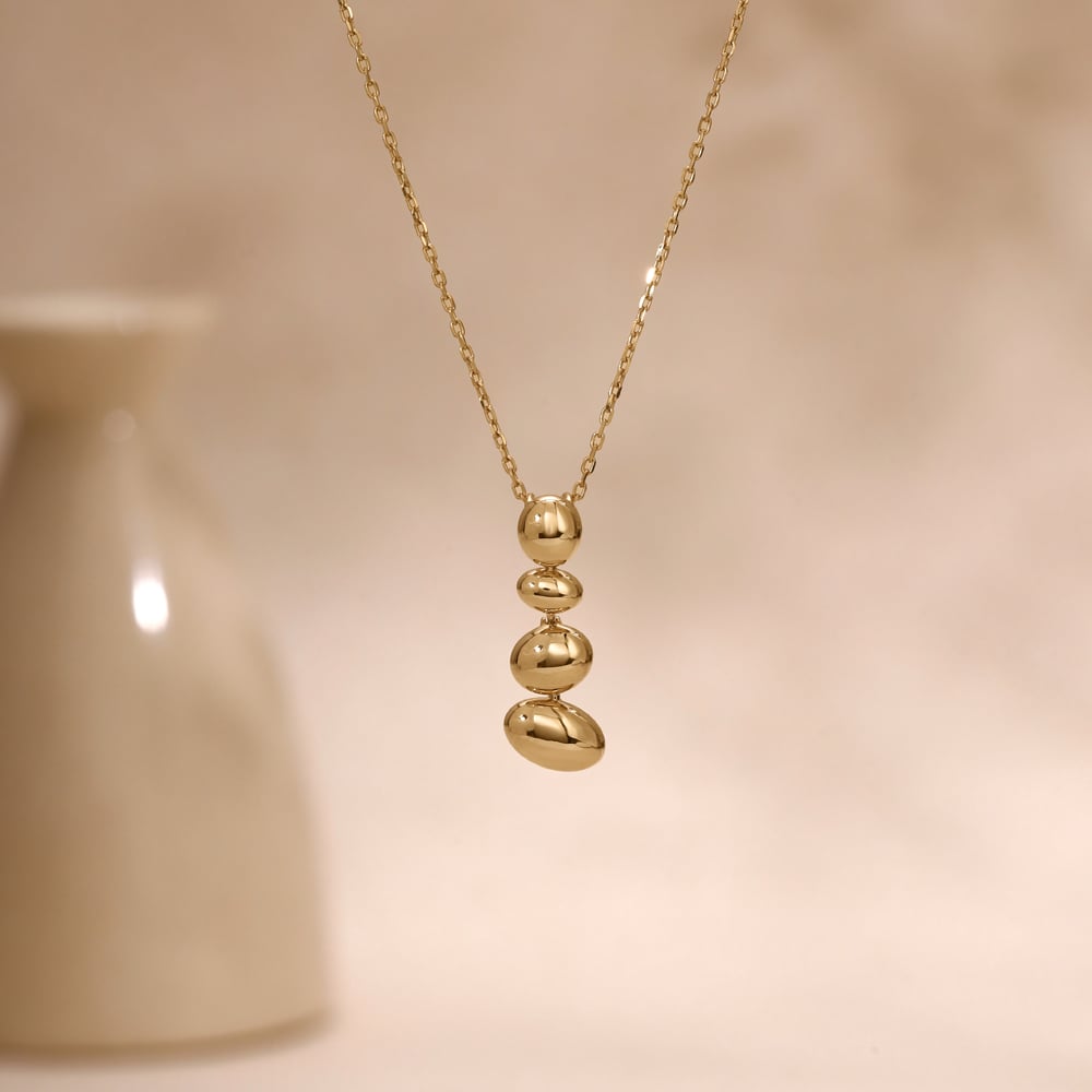Balanced Pebble Gold Pendant,,hi-res image number null