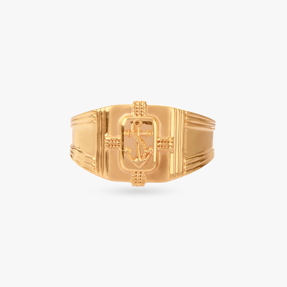 Nautical Glory Gold Ring For Men,,hi-res image number null