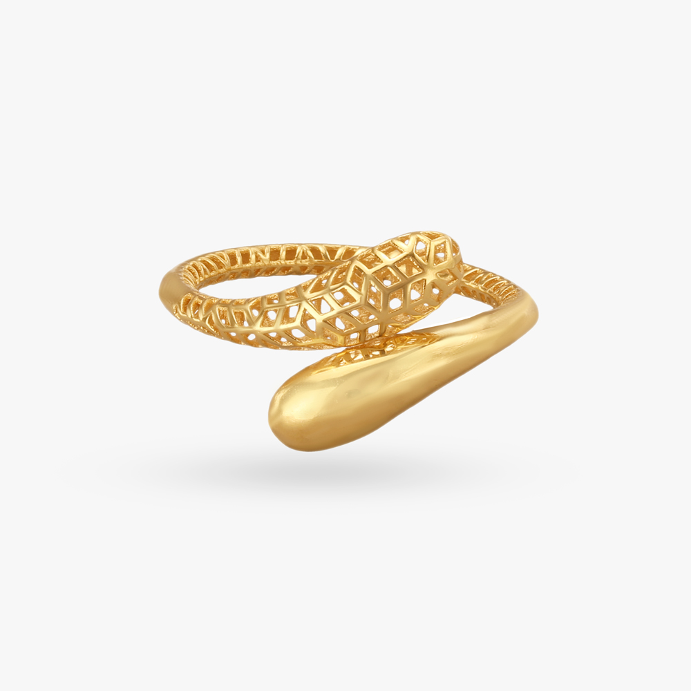 Sculpted Elegance Gold Finger Ring,,hi-res image number null