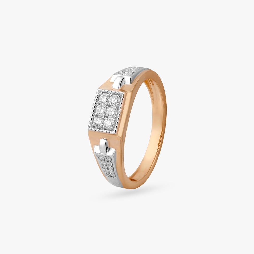 

Bold Geometric Diamond Ring For Men