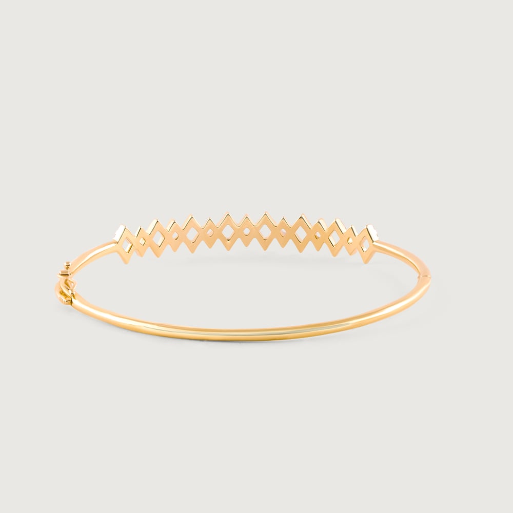 Rhythmic Twist Gold & Diamond Bangle,,hi-res image number null