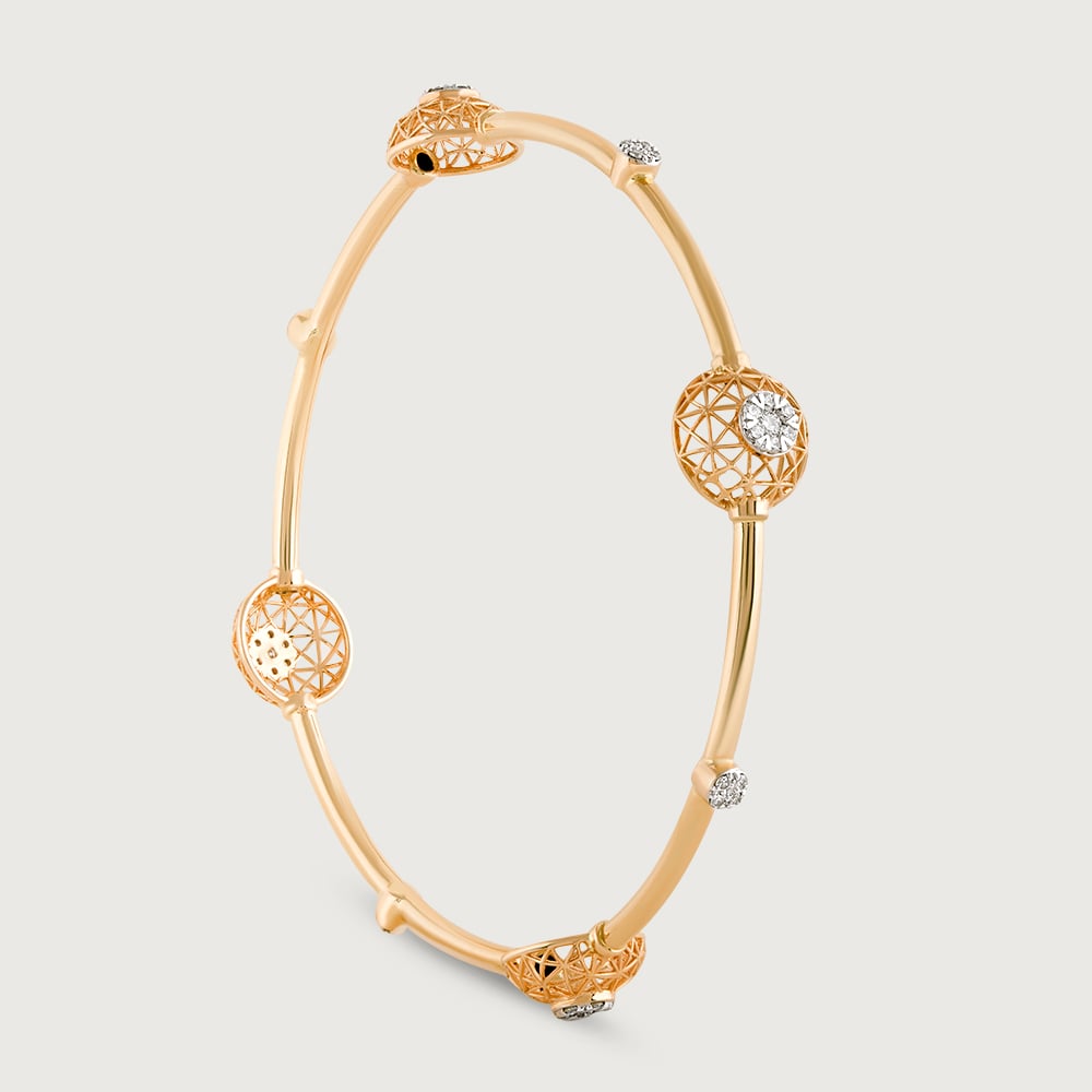 Shimmering Allure Gold & Diamond Bangle,,hi-res image number null