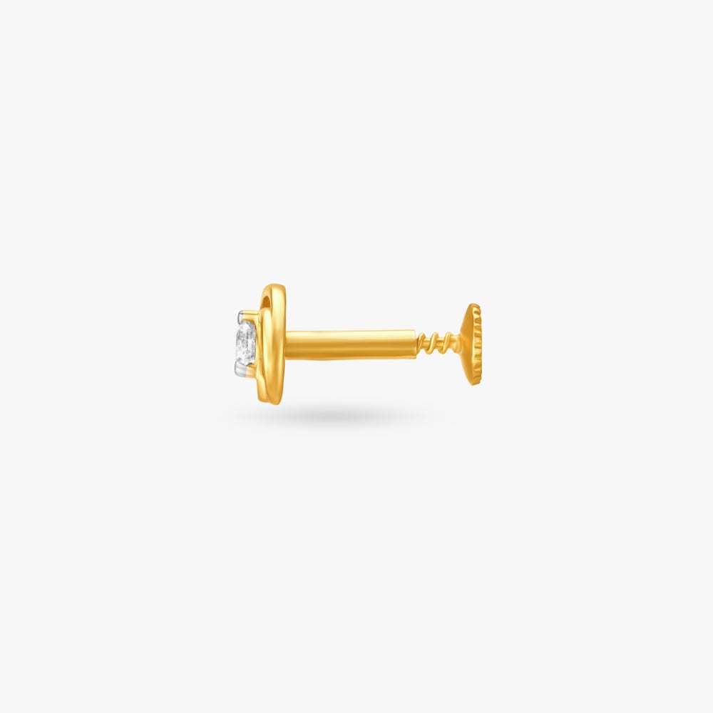 Rosy Diamond and Gold Nose Pin,,hi-res image number null