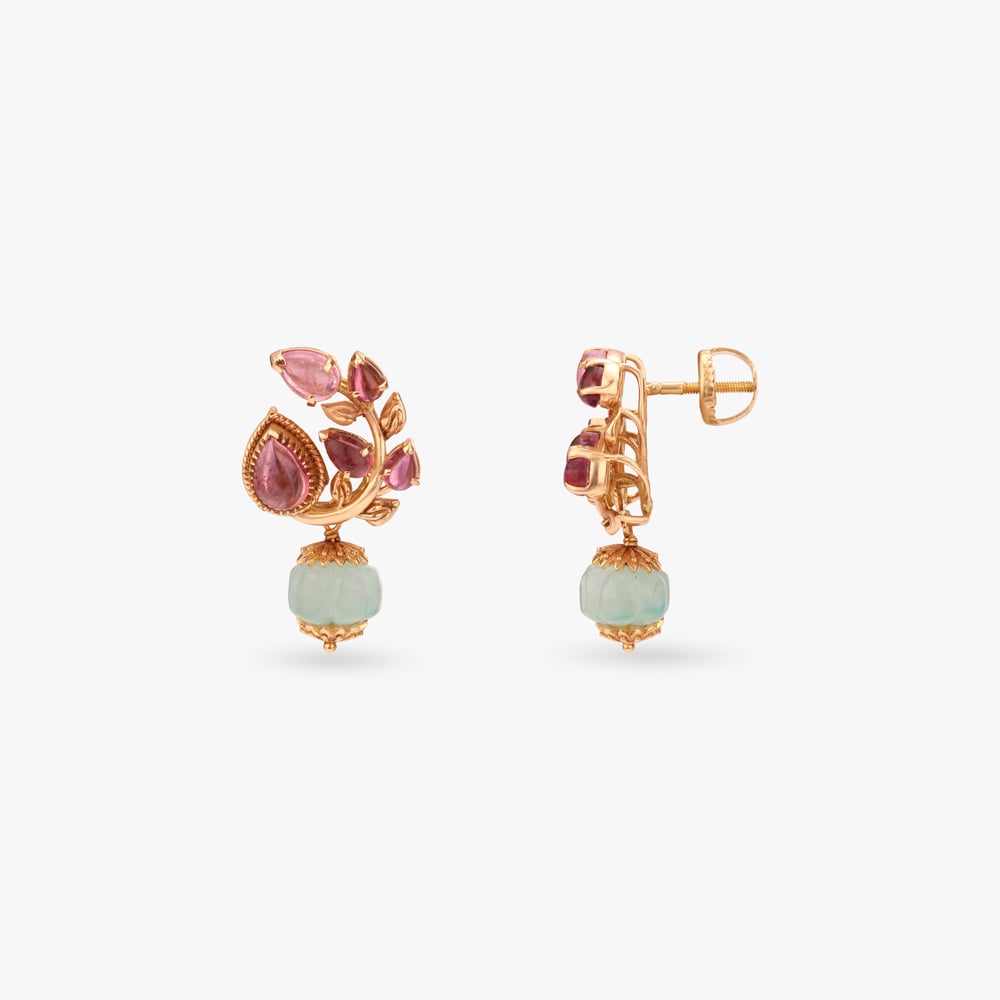 Petal Curl Gold Drop Earrings,,hi-res image number null