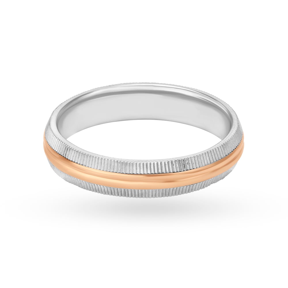 Sleek Platinum and Rose Gold Ring,,hi-res image number null