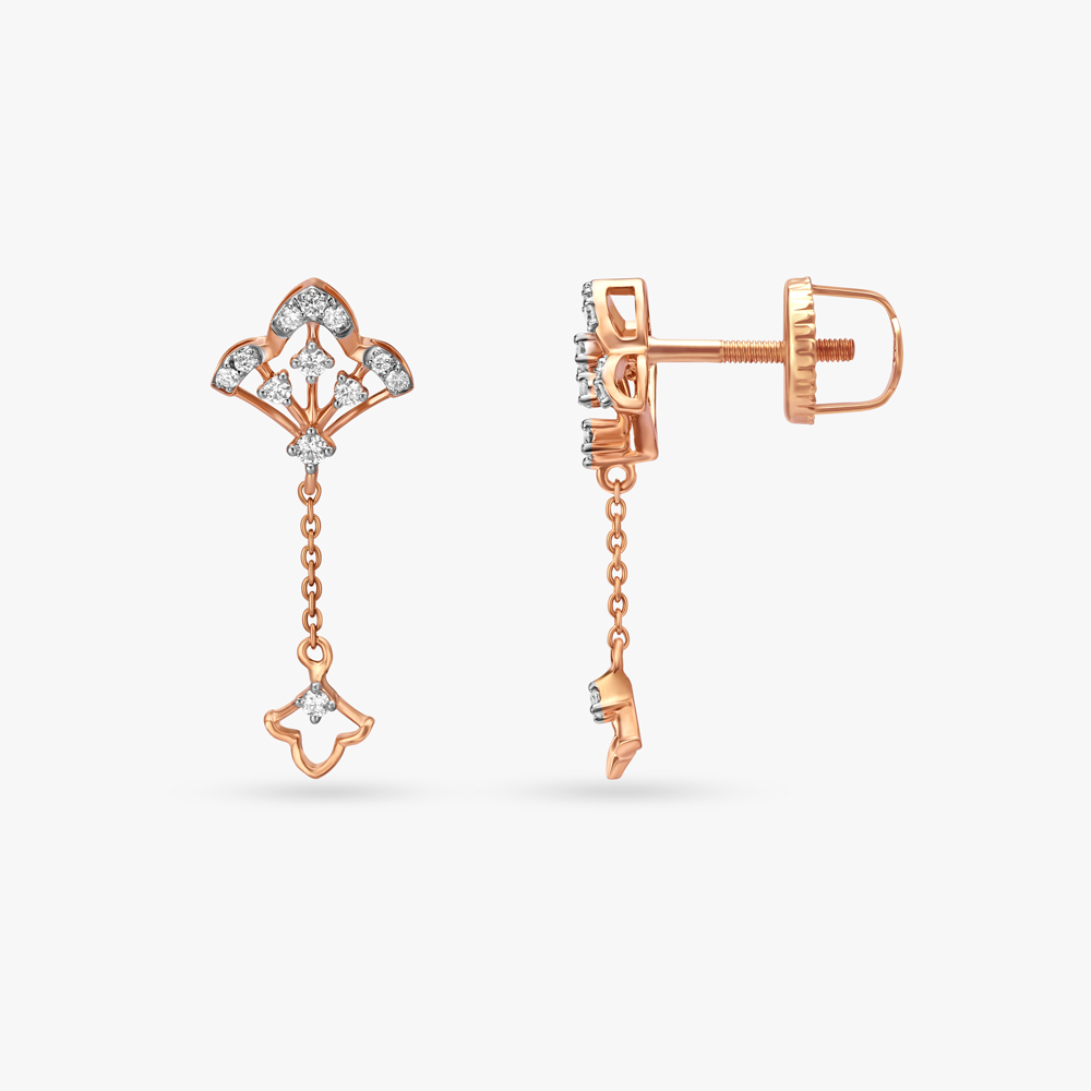 Minimal Elegance Diamond Drop Earrings,,hi-res image number null